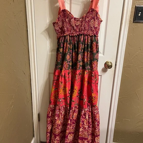Free People Bluebell Maxi, Magenta Combo, Size Large - Picture 11 of 13